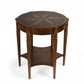 28" Brown Wood Round Coffee Table With Shelf