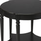 28" Brown Wood Round Coffee Table With Shelf