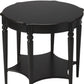 28" Brown Wood Round Coffee Table With Shelf