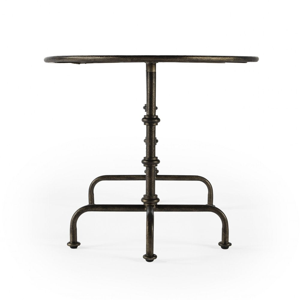38" Silver Aluminum Oval Coffee Table