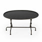 38" Silver Aluminum Oval Coffee Table