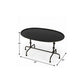 38" Silver Aluminum Oval Coffee Table