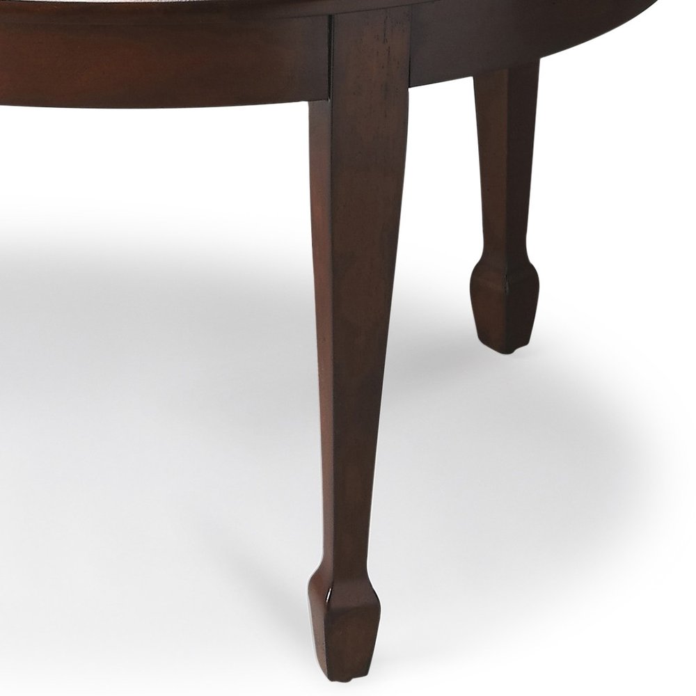 38" Brown and Dark Brown Wood Oval Coffee Table