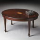 38" Brown and Dark Brown Wood Oval Coffee Table