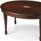 38" Brown and Dark Brown Wood Oval Coffee Table