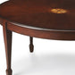 38" Brown and Dark Brown Wood Oval Coffee Table