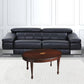 38" Brown and Dark Brown Wood Oval Coffee Table