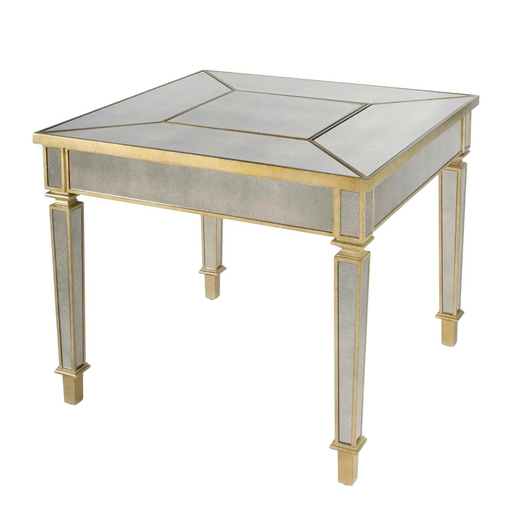 36" Brown and Silver Wood Coffee Table