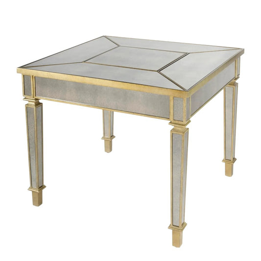 36" Brown and Silver Wood Coffee Table