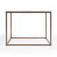 24" White and Copper Genuine Marble and Metal Square Coffee Table
