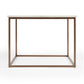 24" White and Copper Genuine Marble and Metal Square Coffee Table