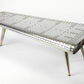 60" Silver Aluminum and Metal Coffee Table