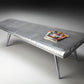 60" Silver Aluminum and Metal Coffee Table