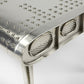 60" Silver Aluminum and Metal Coffee Table