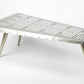 60" Silver Aluminum and Metal Coffee Table