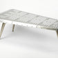 60" Silver Aluminum and Metal Coffee Table