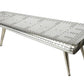 60" Silver Aluminum and Metal Coffee Table