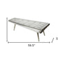 60" Silver Aluminum and Metal Coffee Table
