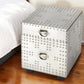 23" Silver Aluminum Wood Two Drawer Filing Cabinet