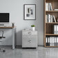 23" Silver Aluminum Wood Two Drawer Filing Cabinet