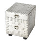 23" Silver Aluminum Wood Two Drawer Filing Cabinet