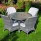 Five Piece Gray Round Glass Dining Set