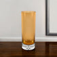 11" Amber And Clear Cylinder Lead Free Crystal Table Vase