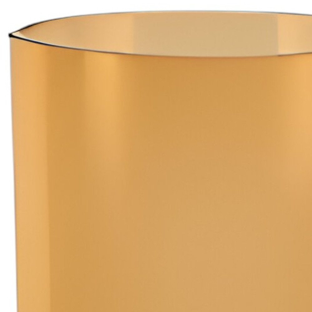 11" Amber And Clear Cylinder Lead Free Crystal Table Vase