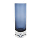 11" Blue And Clear Cylinder Crystal Glass Table Vase