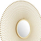 35" Gold Round Iron Framed Accent Mirror