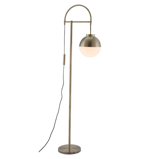 69" Bronze Steel Floor Lamp With Bronze Steel Globe Shade