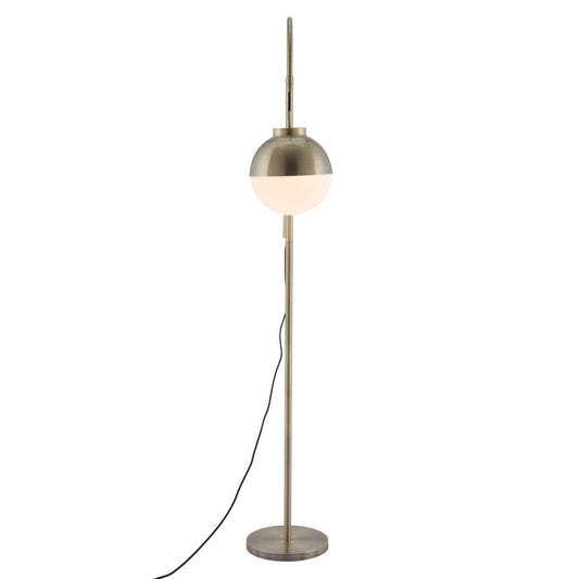 69" Bronze Steel Floor Lamp With Bronze Steel Globe Shade