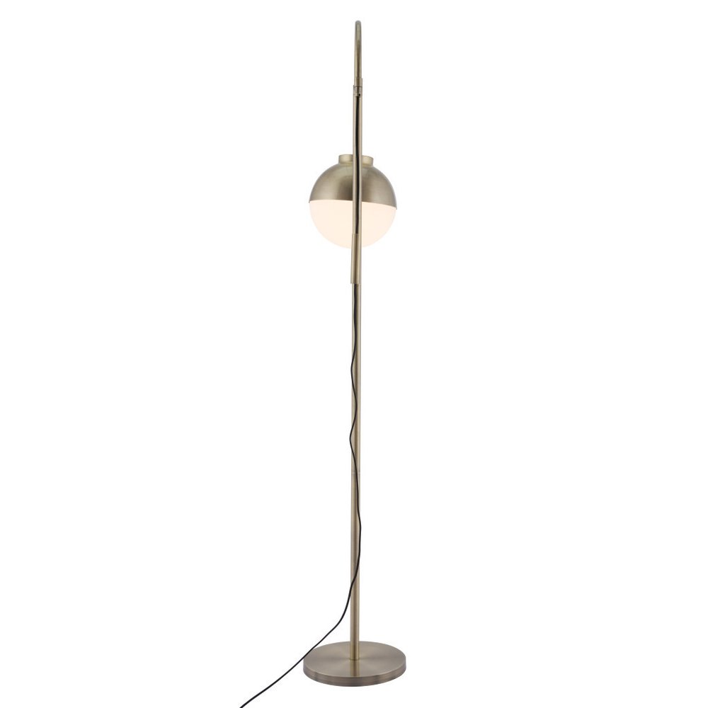 69" Bronze Steel Floor Lamp With Bronze Steel Globe Shade