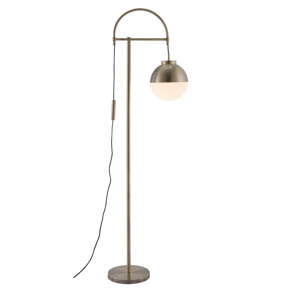 69" Bronze Steel Floor Lamp With Bronze Steel Globe Shade