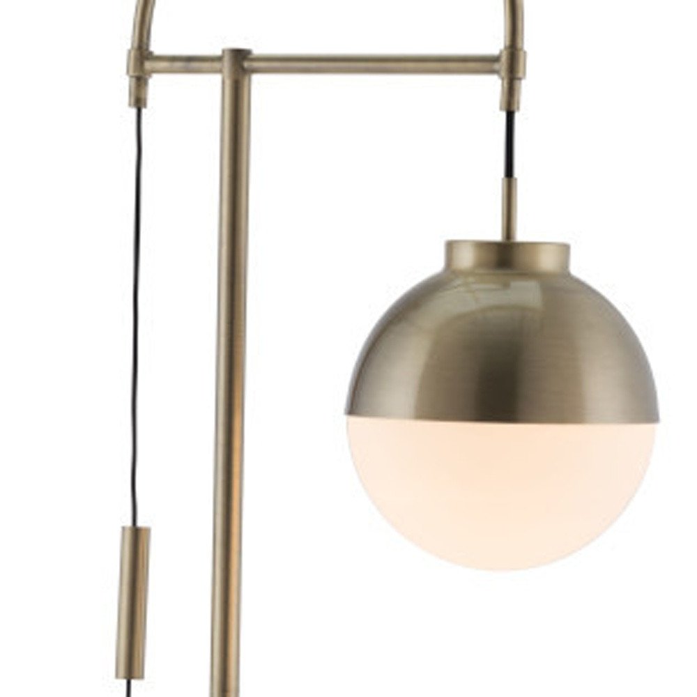 69" Bronze Steel Floor Lamp With Bronze Steel Globe Shade