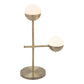 69" Brass Metal Bedside Table Lamp With Off White Globe Shade