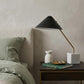 52" White Metal Bedside Table Lamp With Black Cone Shade