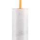 55" White Metal Bedside Table Lamp With Beige Empire Shade