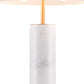 55" White Metal Bedside Table Lamp With Beige Empire Shade