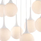 White Shaded Nine Light Metal Dimmable Ceiling Light
