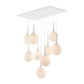 White Shaded Nine Light Metal Dimmable Ceiling Light