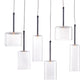 Silver Kitchen Island Six Light Metal LED Ceiling Light With Shades