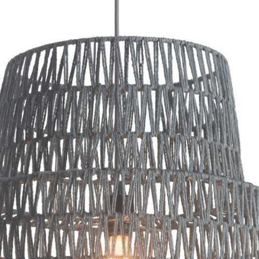 Gray Woven Sky Zig Zag Ceiling Lamp