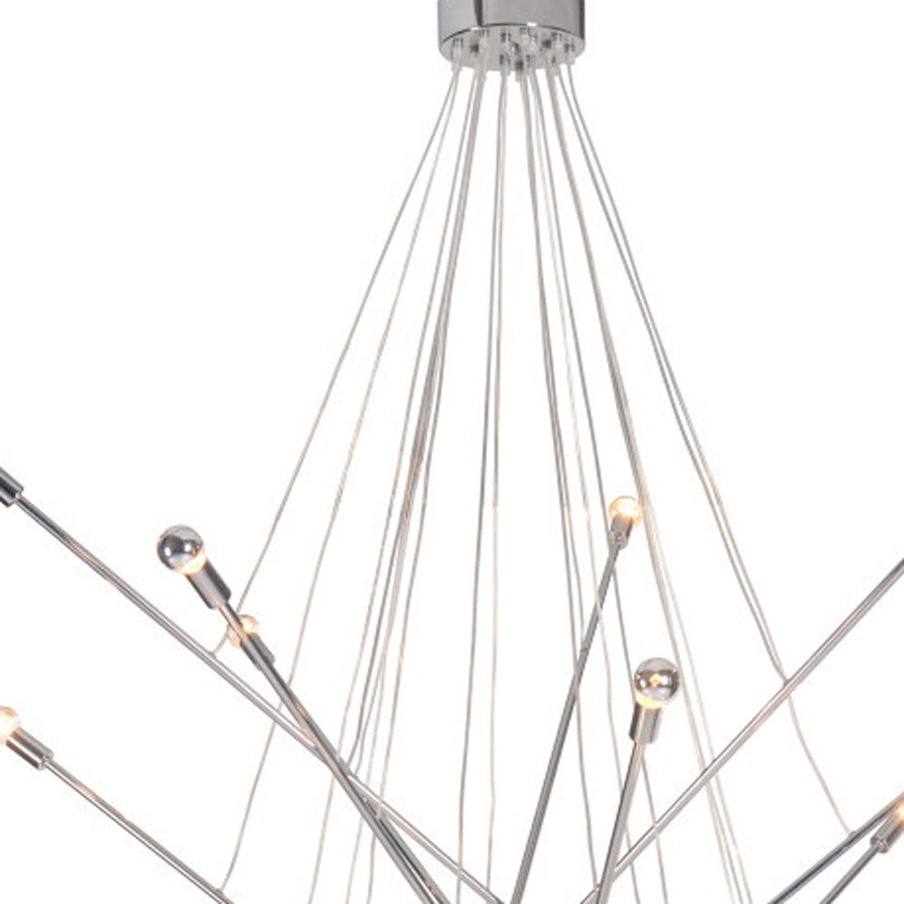 Silver Multi Light Metal Dimmable Chandelier