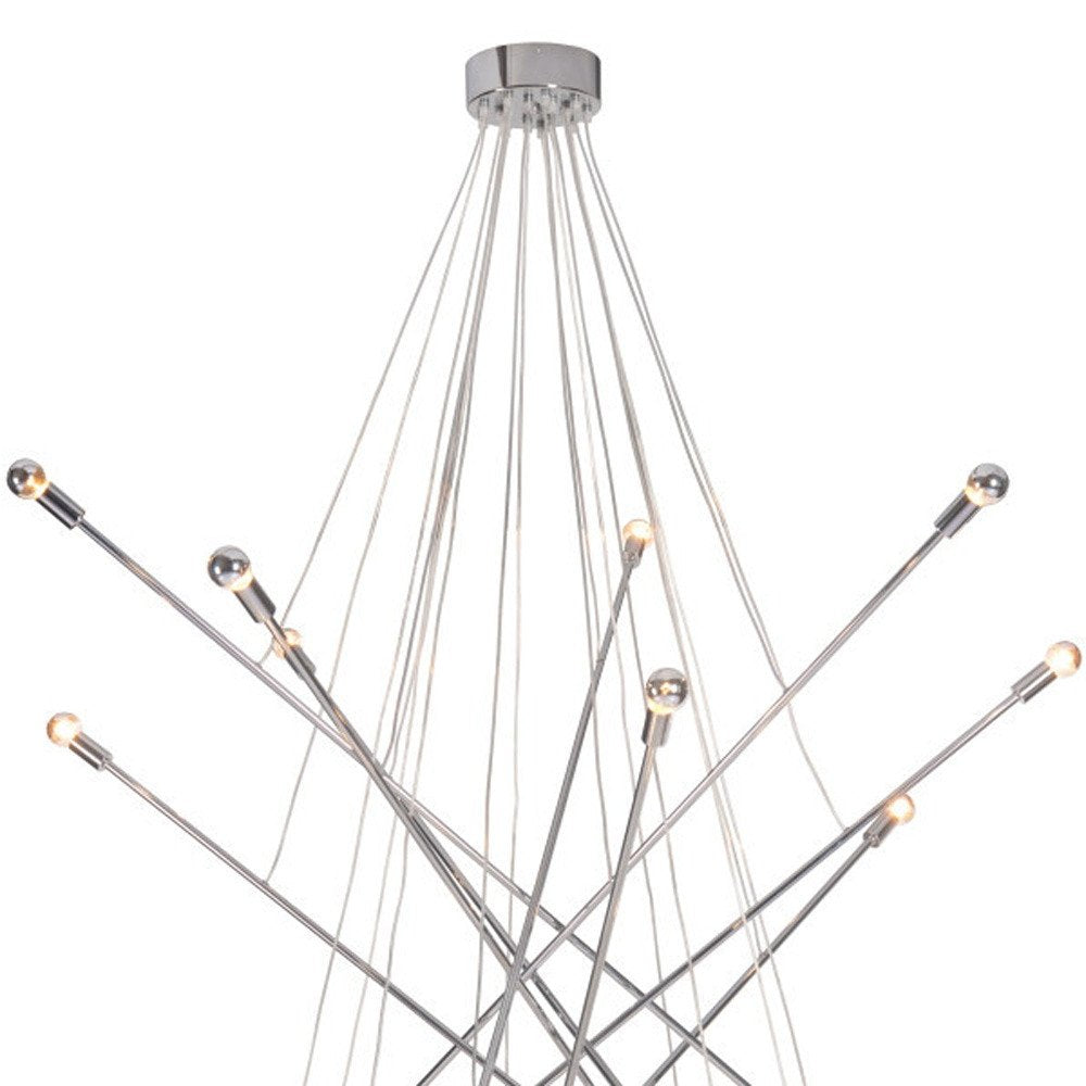 Silver Multi Light Metal Dimmable Chandelier