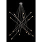 Silver Multi Light Metal Dimmable Chandelier