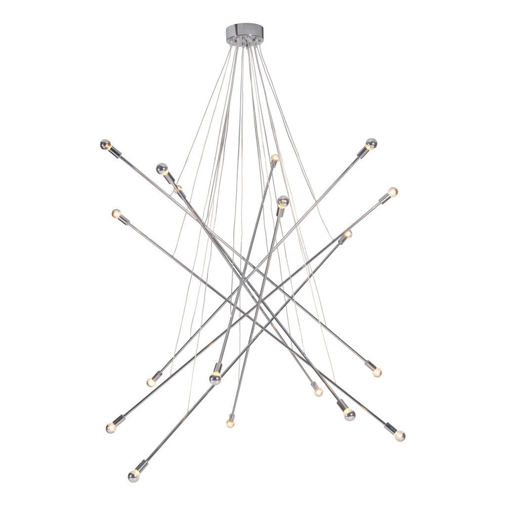 Silver Multi Light Metal Dimmable Chandelier