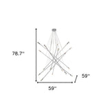 Silver Multi Light Metal Dimmable Chandelier