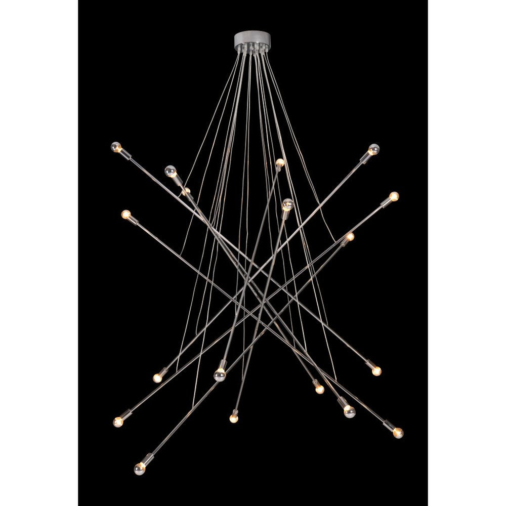 Silver Multi Light Metal Dimmable Chandelier