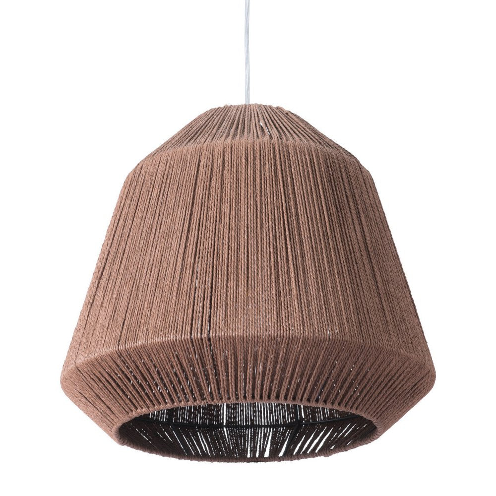 Brown Woven Paper String Hanging Pendent Lamp